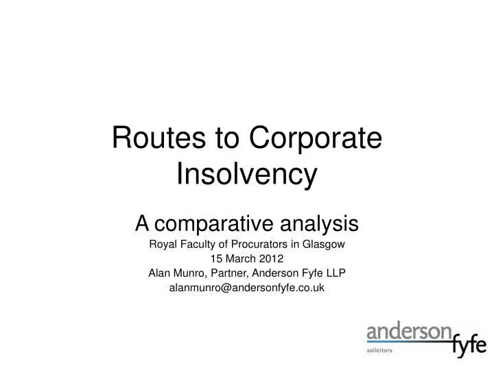 routes to corporate insolvency