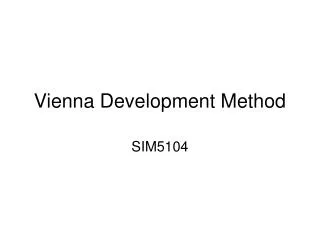 Vienna Development Method
