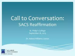 Call to Conversation: SACS Reaffirmation