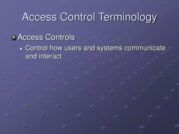 access control terminology