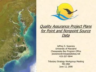 Quality Assurance Project Plans for Point and Nonpoint Source Data
