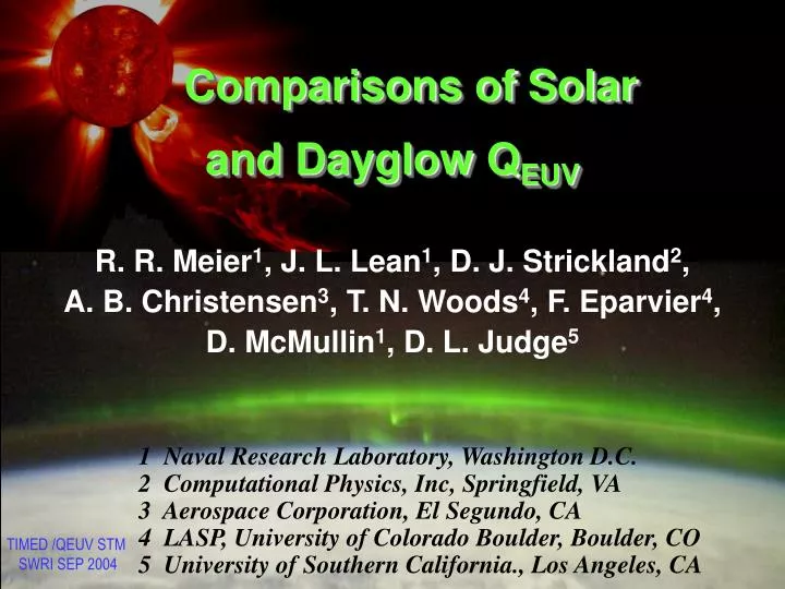comparisons of solar and dayglow q euv