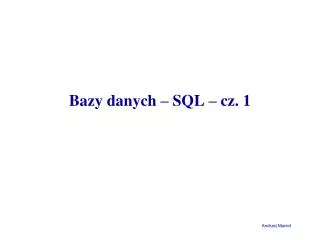 bazy danych sql cz 1