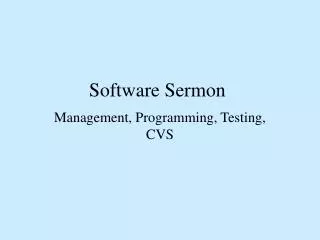 Software Sermon