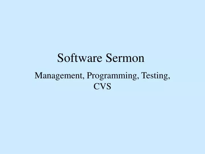 software sermon