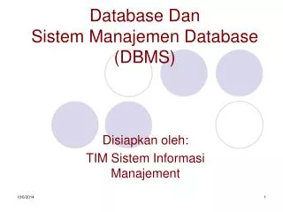 database dan sistem manajemen database dbms