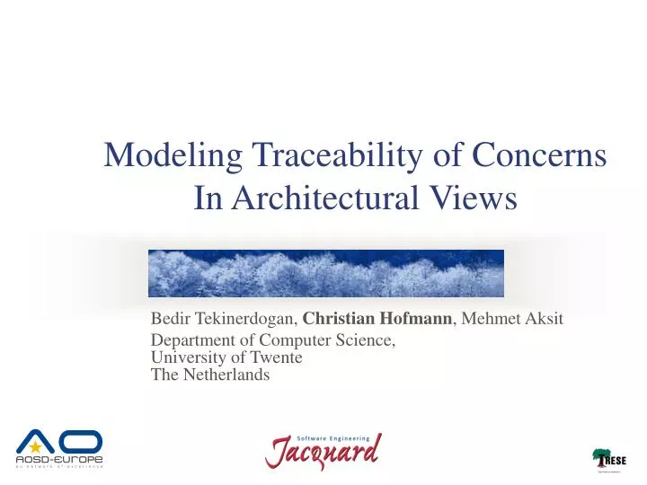 modeling traceability of concerns in architectural views