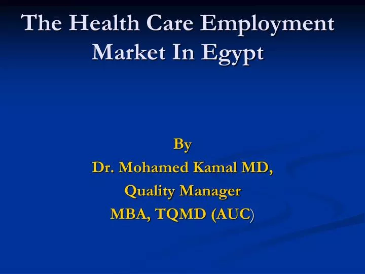 the health care employment market in egypt