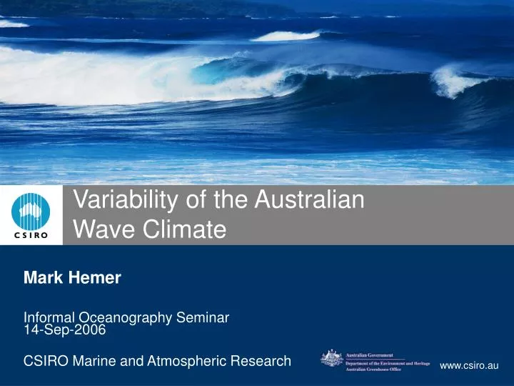 variability of the australian wave climate