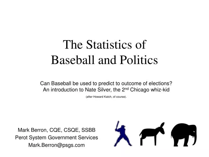 the statistics of baseball and politics