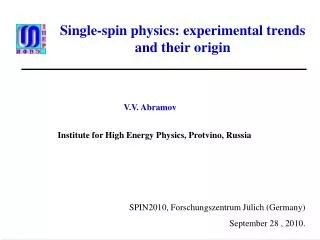 Single-spin physics: experimental trends and their origin