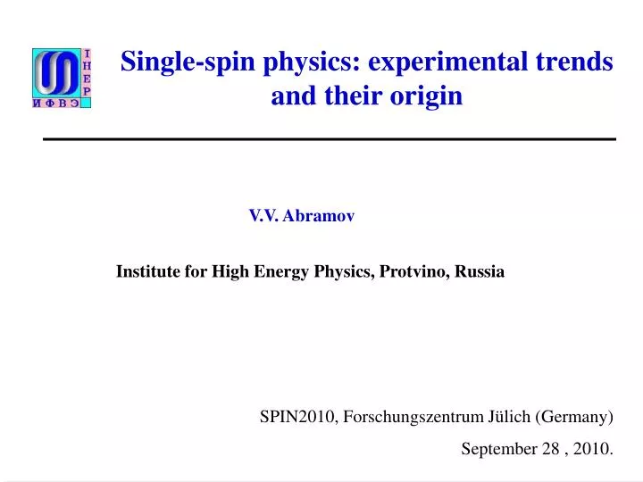 single spin physics experimental trends and their origin