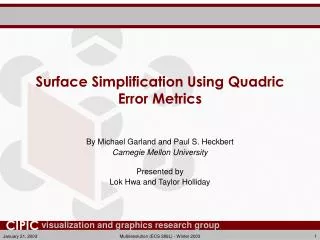 Surface Simplification Using Quadric Error Metrics