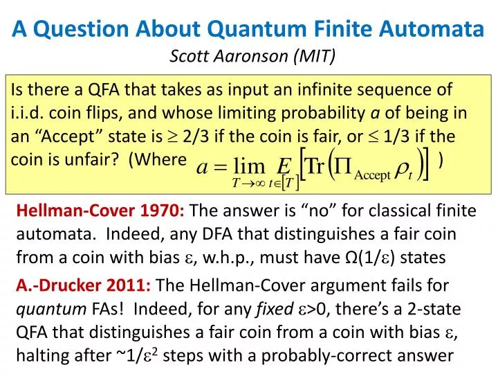 a question about quantum finite automata