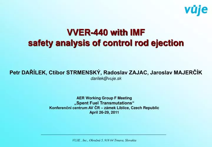 vver 440 with imf safety analysis of control rod ejection