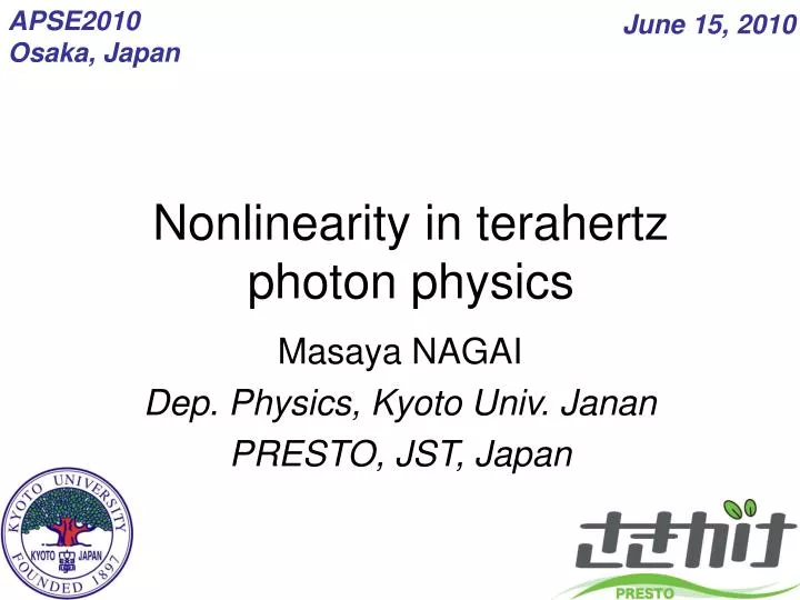 nonlinearity in terahertz photon physics