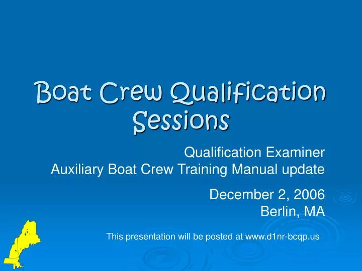 boat crew qualification sessions