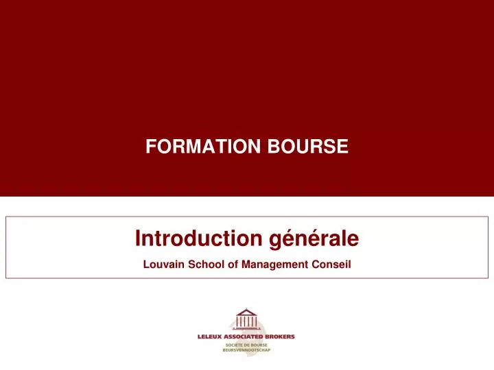 formation bourse