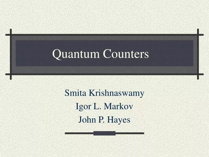quantum counters