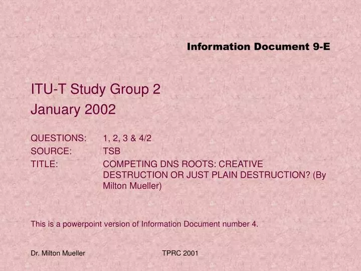 information document 9 e