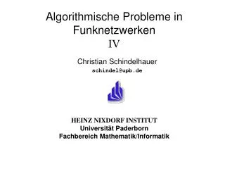 algorithmische probleme in funknetzwerken iv