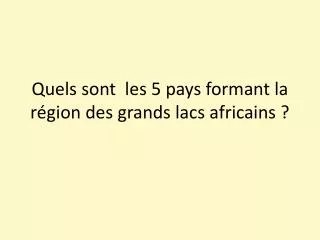 quels sont les 5 pays formant la r gion des grands lacs africains