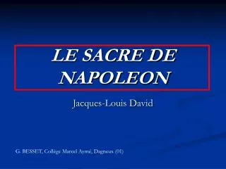 le sacre de napoleon