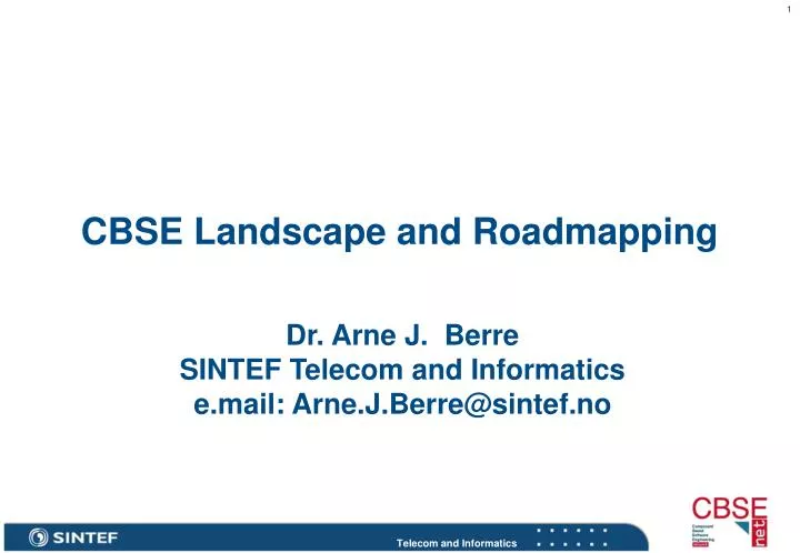 cbse landscape and roadmapping
