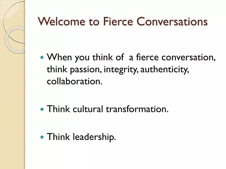 welcome to fierce conversations