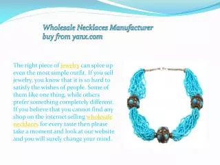 Wholesale Necklaces Manufacturer