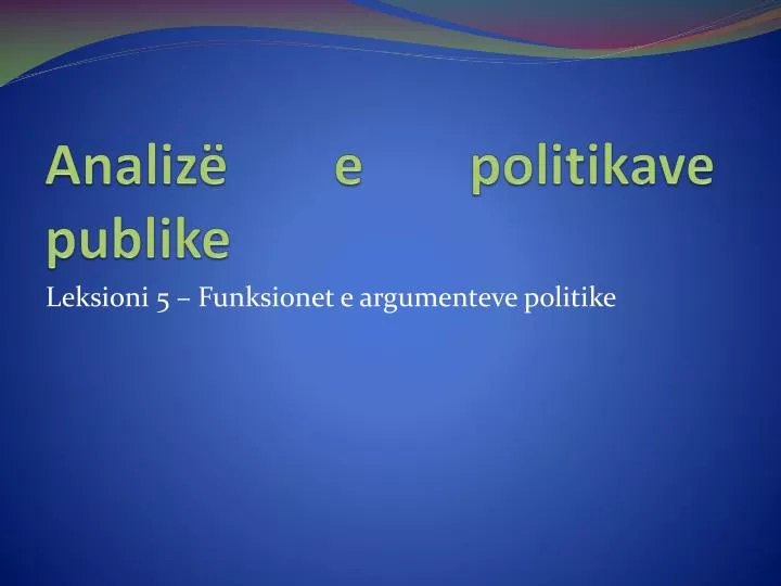 analiz e politikave publike