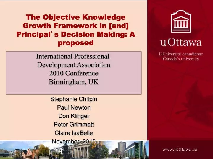 the objective knowledge growth framework in and principal s decision making a proposed