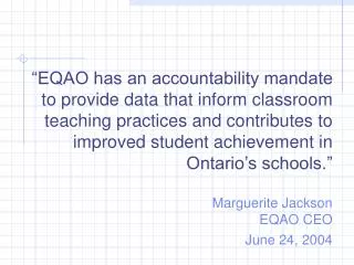 The Ontario Context for Assessment and Evaluation Session #8