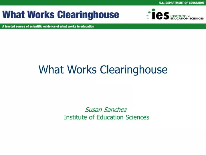 what works clearinghouse