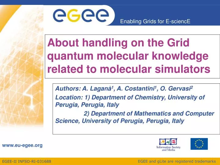 about handling on the grid quantum molecular knowledge related to molecular simulators