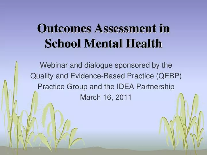 outcomes assessment in school mental health