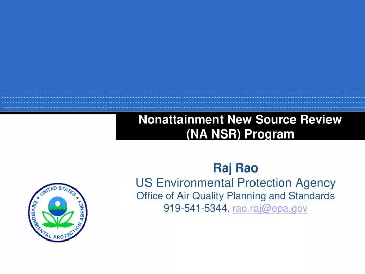 nonattainment new source review na nsr program