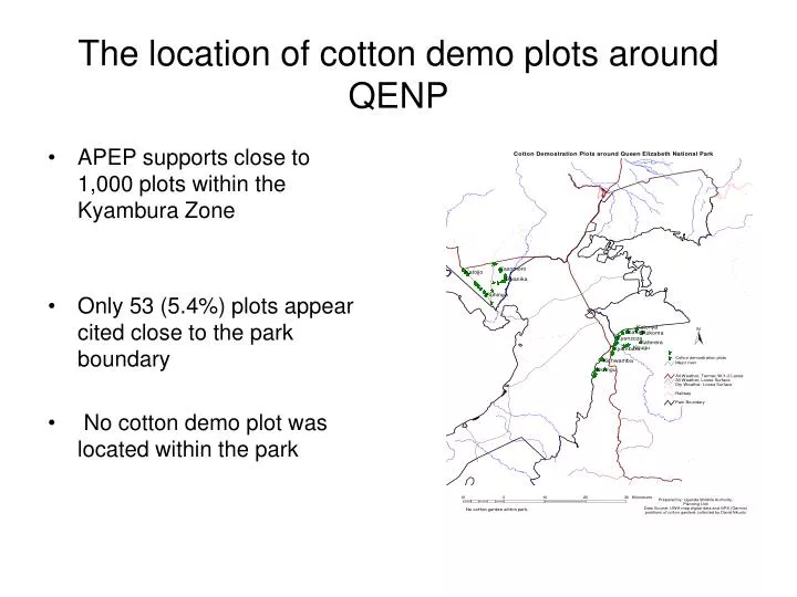 the location of cotton demo plots around qenp
