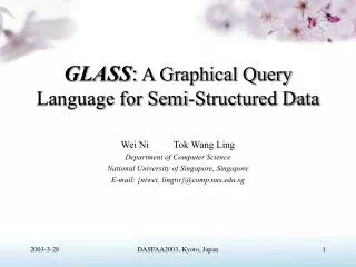 GLASS : A Graphical Query Language for Semi-Structured Data
