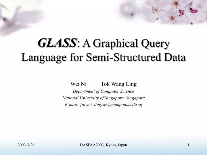 glass a graphical query language for semi structured data