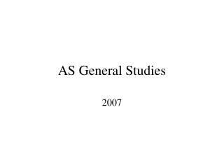 AS General Studies