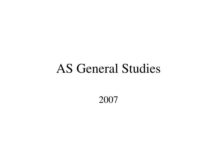as general studies