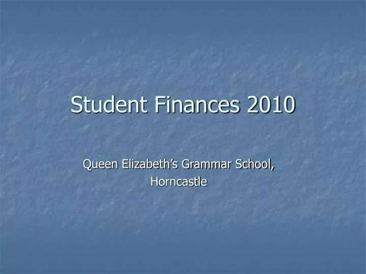 student finances 2010