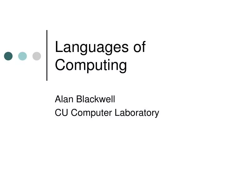 languages of computing