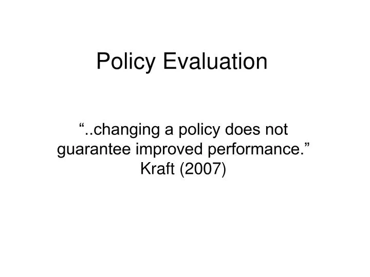 policy evaluation