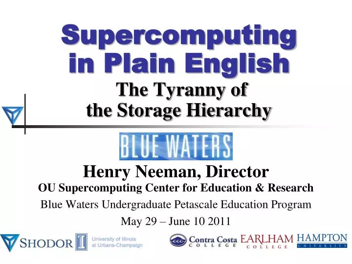 supercomputing in plain english the tyranny of the storage hierarchy