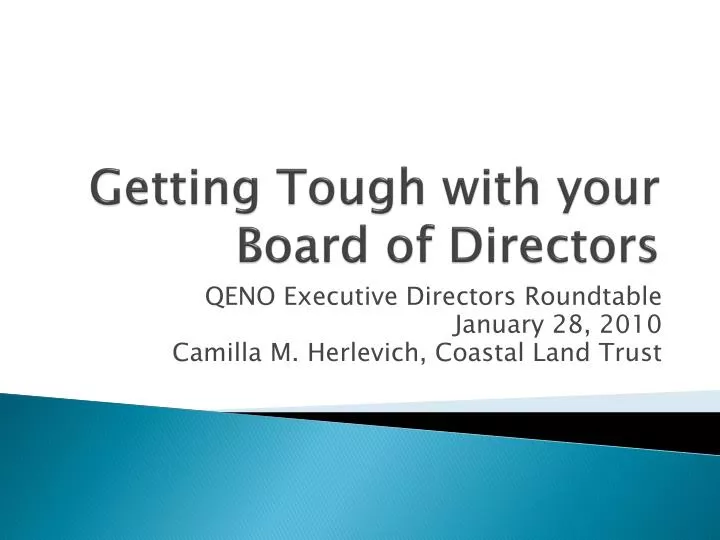 getting tough with your board of directors