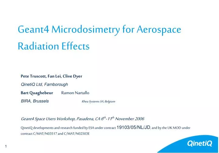 geant4 microdosimetry for aerospace radiation effects