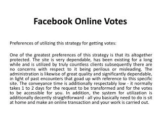 Facebook Online Votes