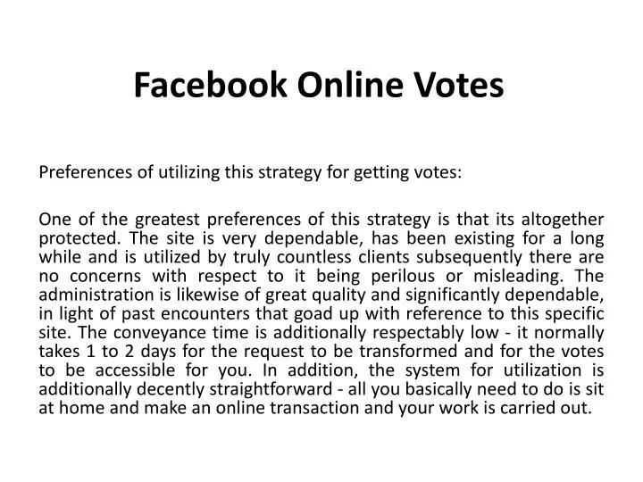 facebook online votes